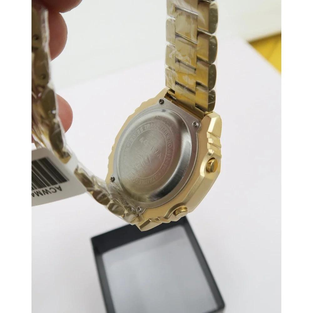 Activa‎ Signal X Unisex Watch 45.5mm Dual Time Gold Tone Analog Digital New